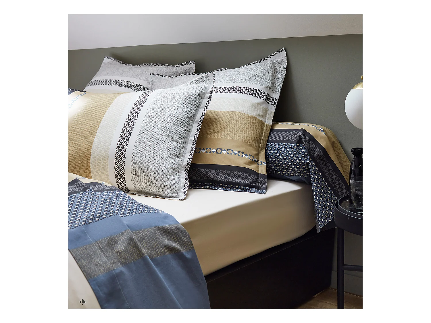 Housse de couette 280x240 cm percale coton MARLOW acier