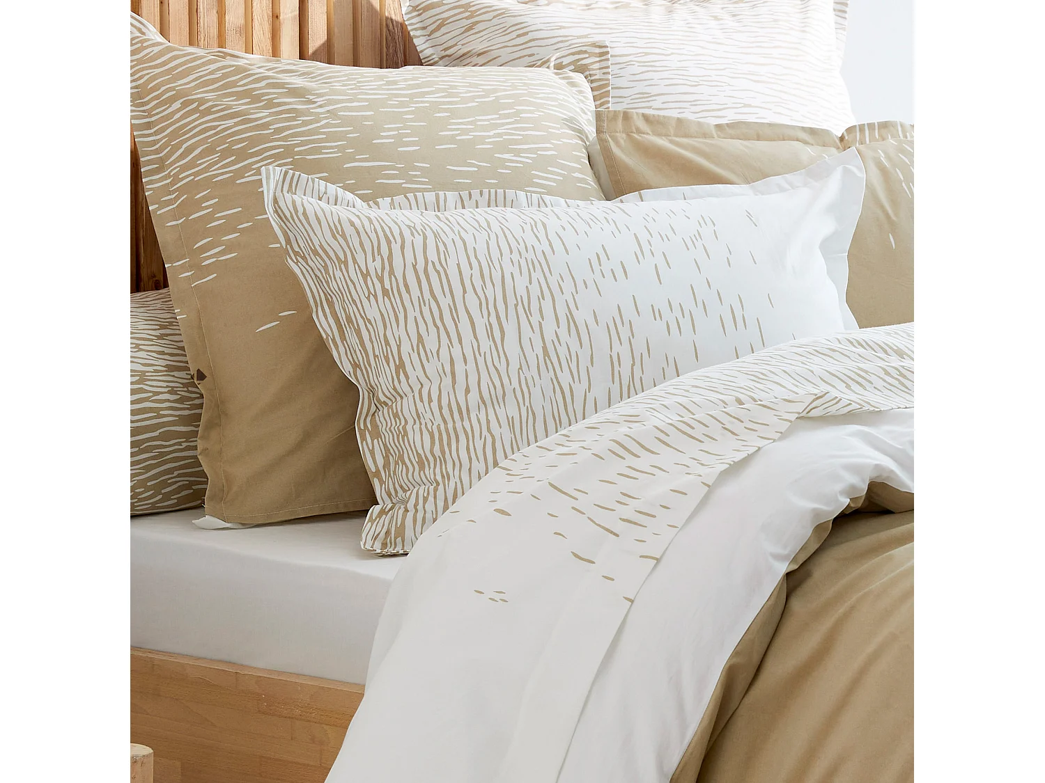 Housse de couette 140x200 cm coton REFLET Sable