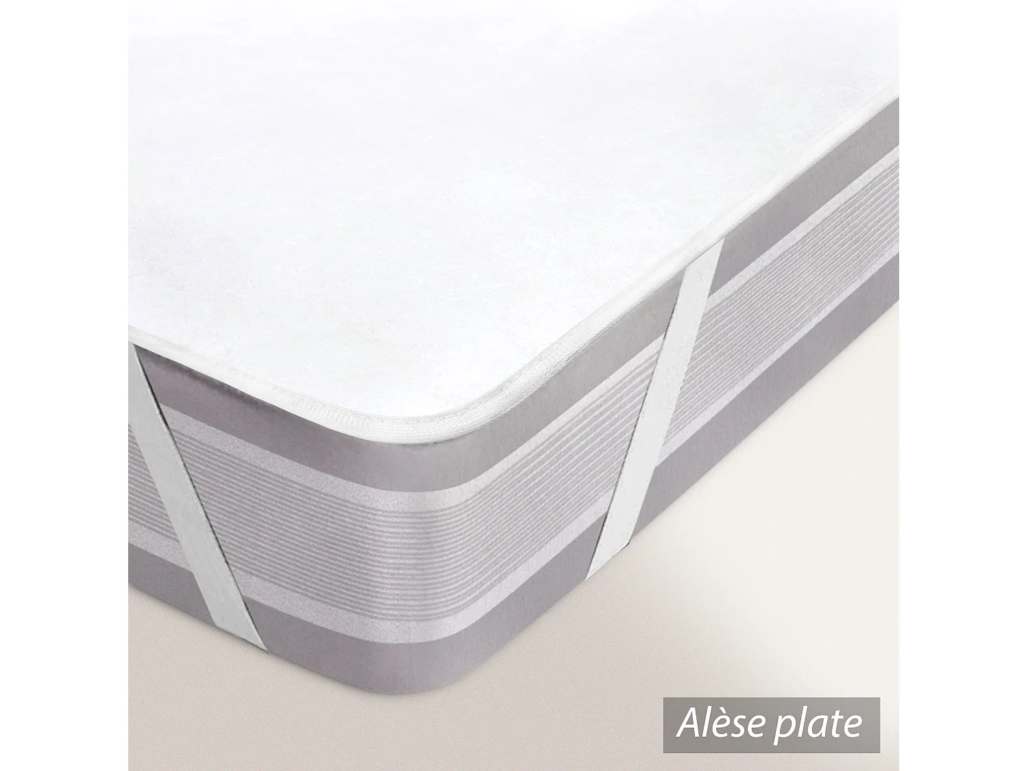 Alèse plate 180x200 cm ACHUA molleton coton 400 g/m² matelas 15cm à 23cm