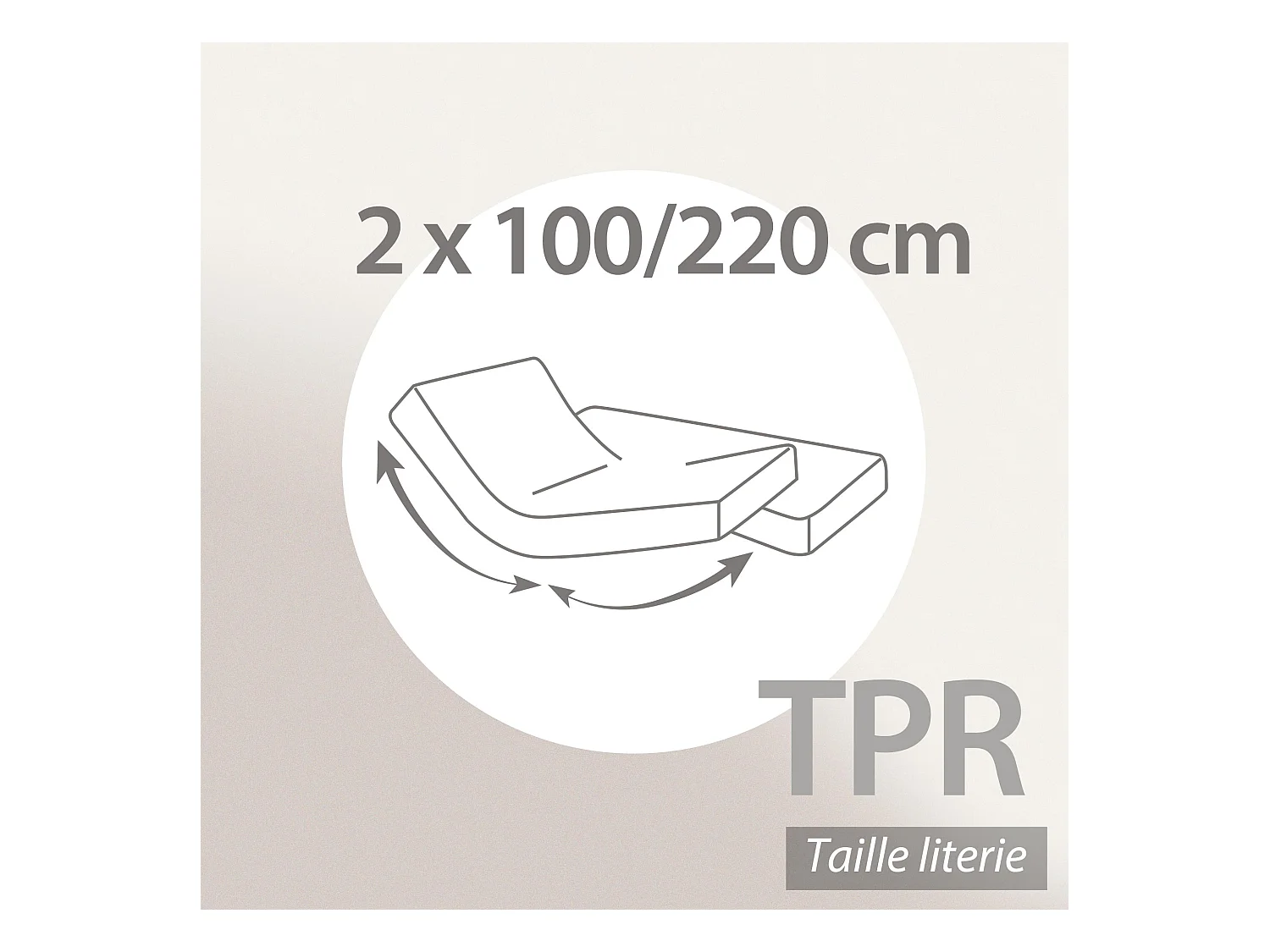 Protège matelas imperméable 2x100x220 cm lit articulé TPR bonnet 40cm ARNON molleton coton contrecollé polyuréthane