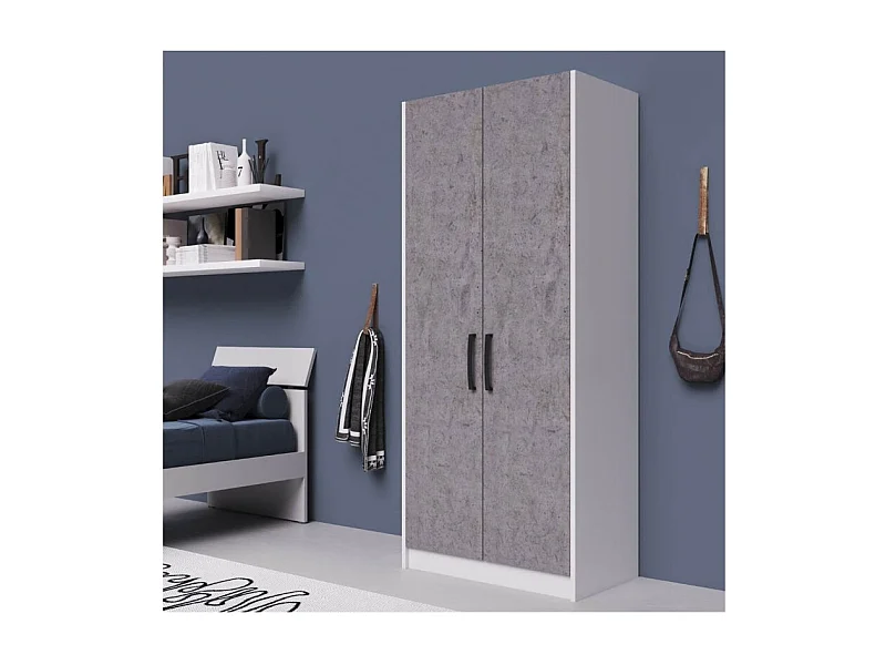Armadio due ante 91x52x210h colore cemento ARM290