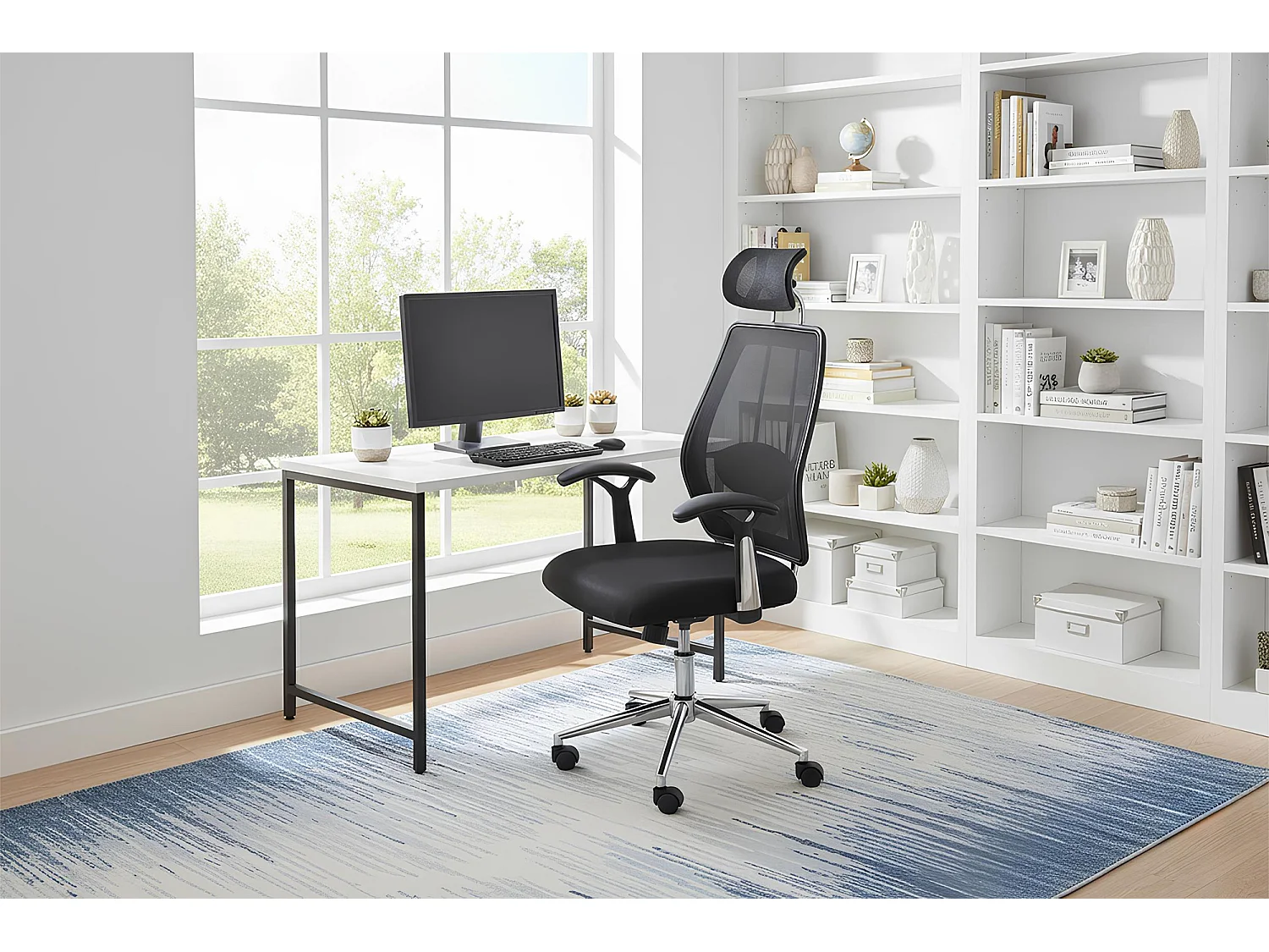 Poltrona presidenziale in tessuto nera - Firenze