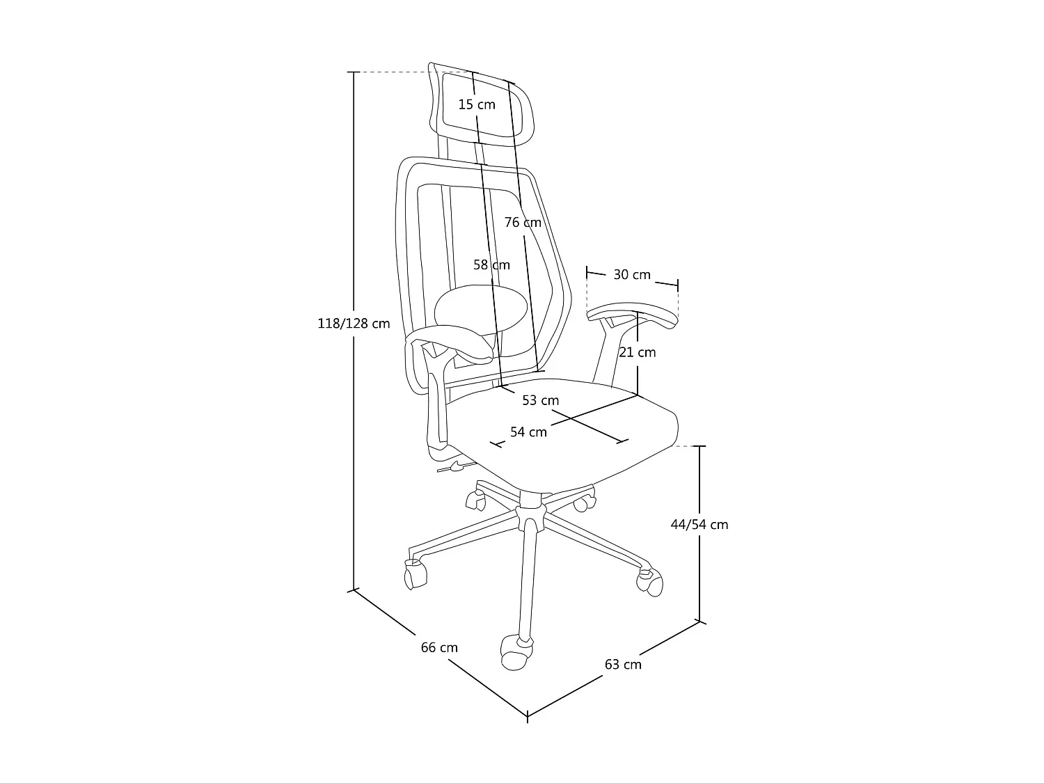 Poltrona presidenziale in tessuto nera - Firenze