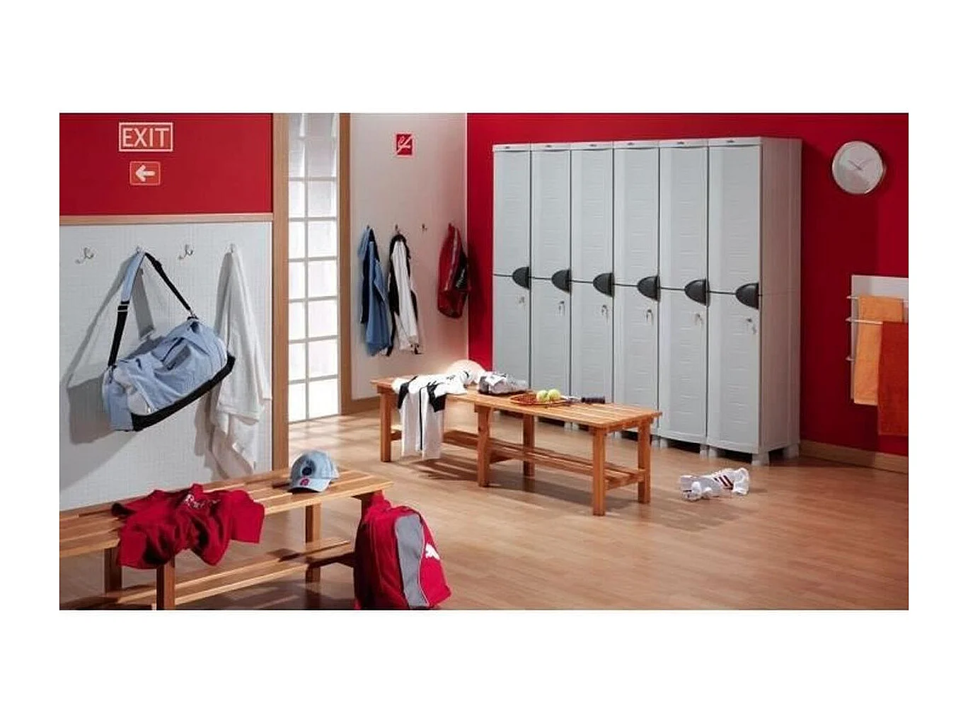 Wysoka szafa plastikowa SpaceSaver 35 taupe 1 zamykane drzwi z regulowanymi półkami 35x45x184 cm, montaż bez narzędzi