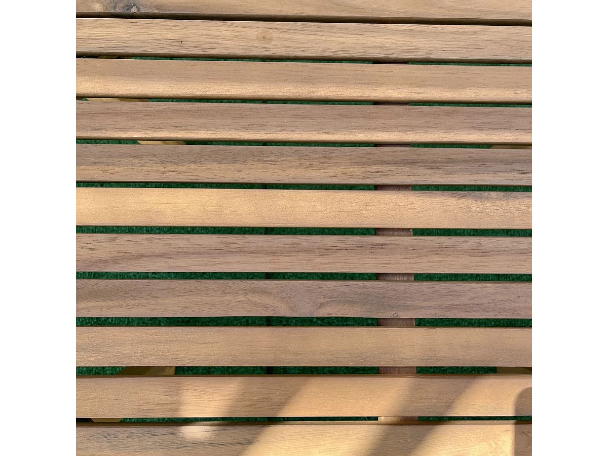 Conjunto de jardín Acacia sofá + 2 sillas + mesa natural/gris