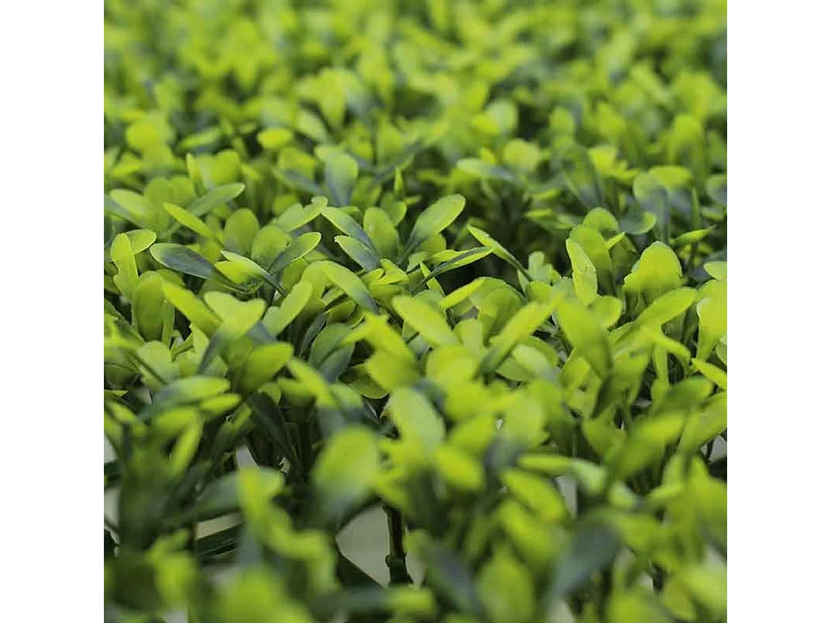 Pack de 4 planchas de jardín vertical artificial hoja redondeada verde