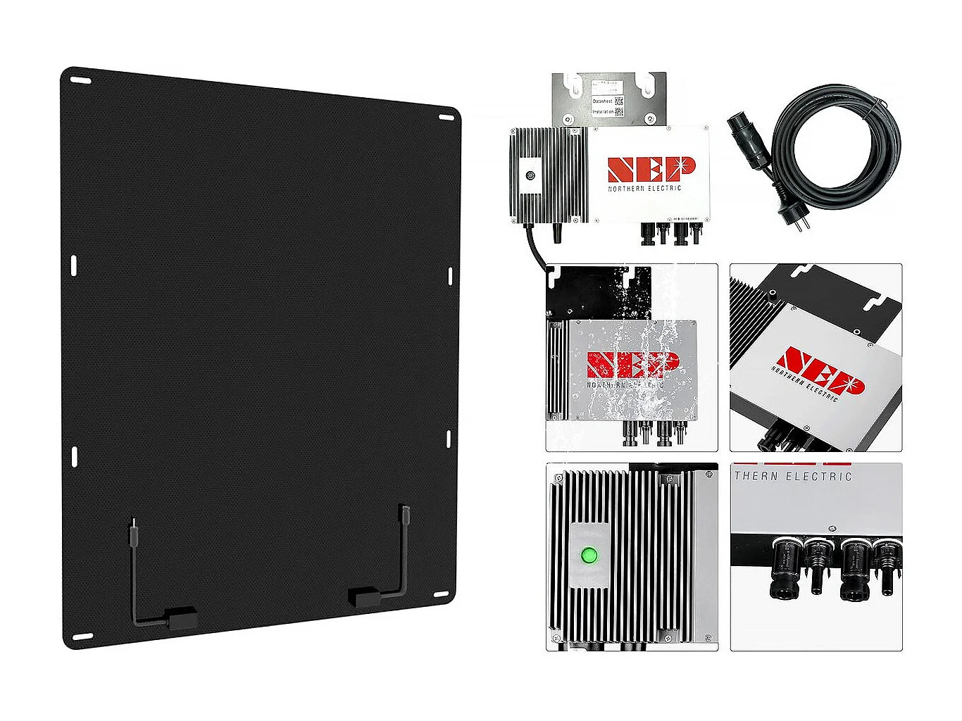 Abri de jardin métal "Vegas" 2.7 m² avec panneaux solaires - Gris, Stockage intégré