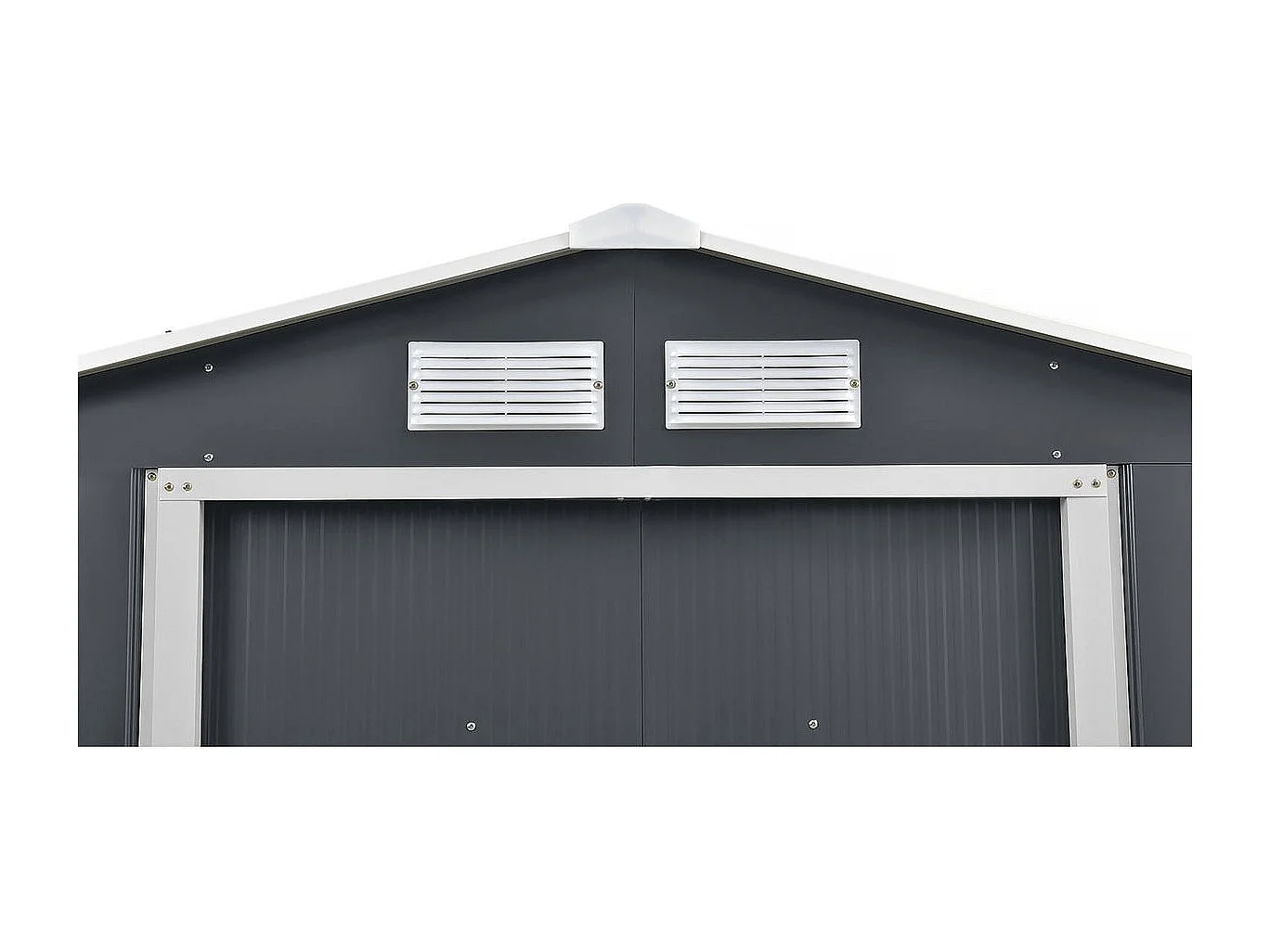 Abri de jardin métal - "Vegas" - 7,06 m² avec gouttière - Gris