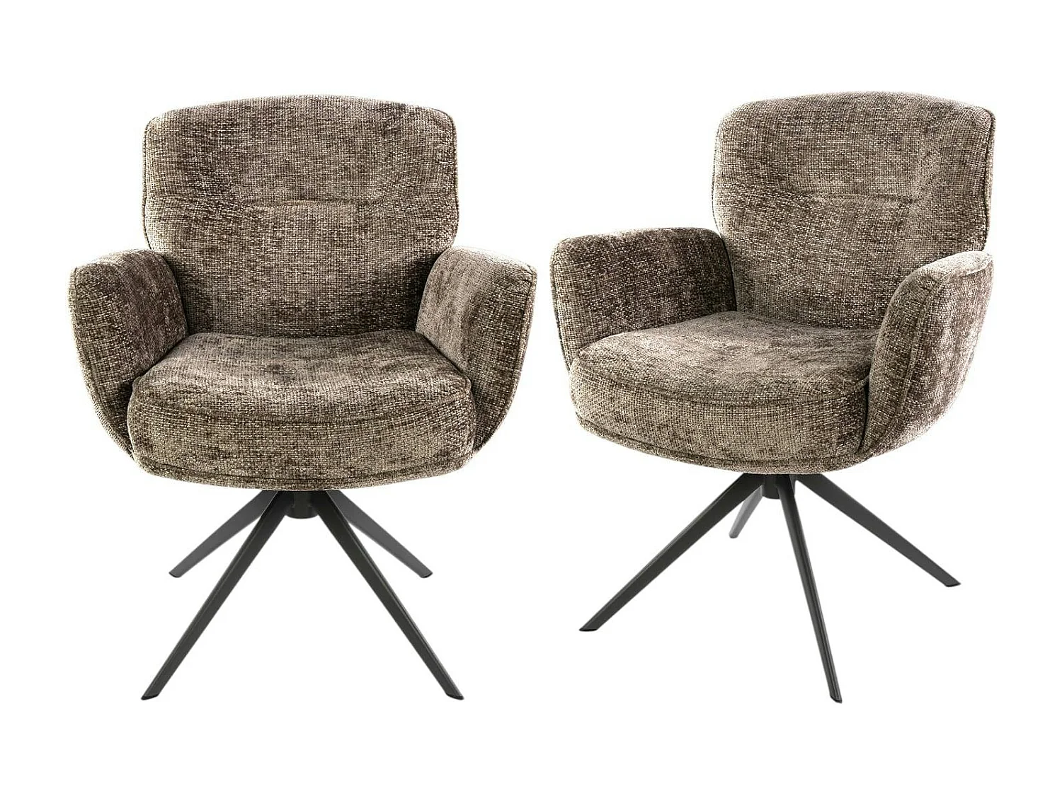 Fauteuil pivotant beige chaud à dossier souple (lot de 2) ASCOLI