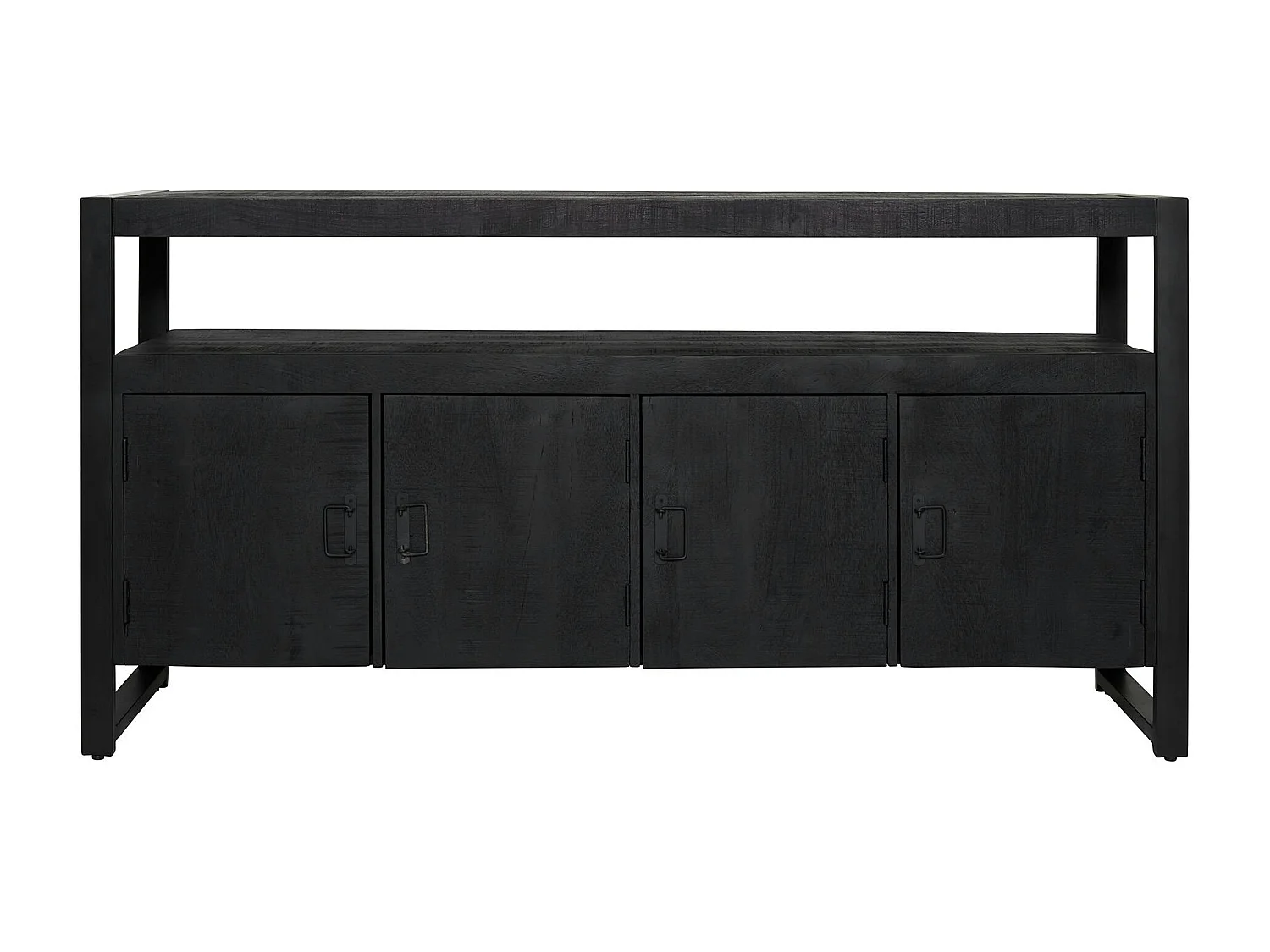 Buffet bois noir 4 portes MILORA