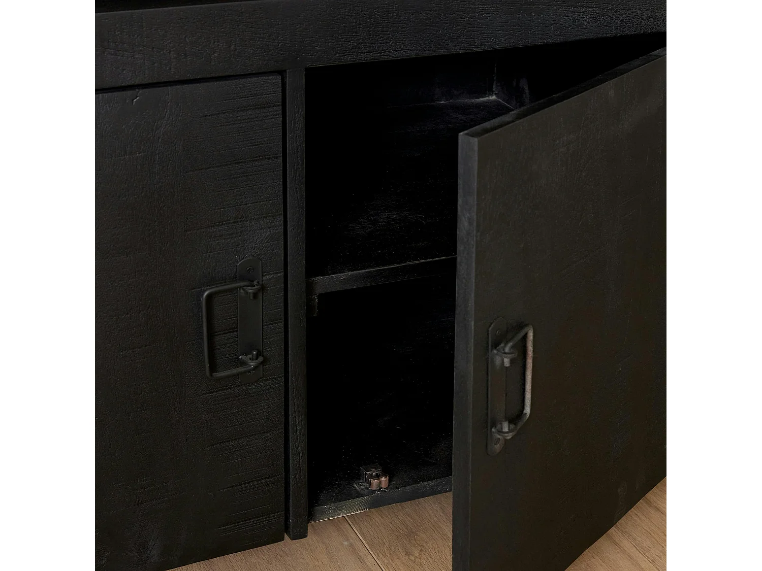 Buffet bois noir 4 portes MILORA
