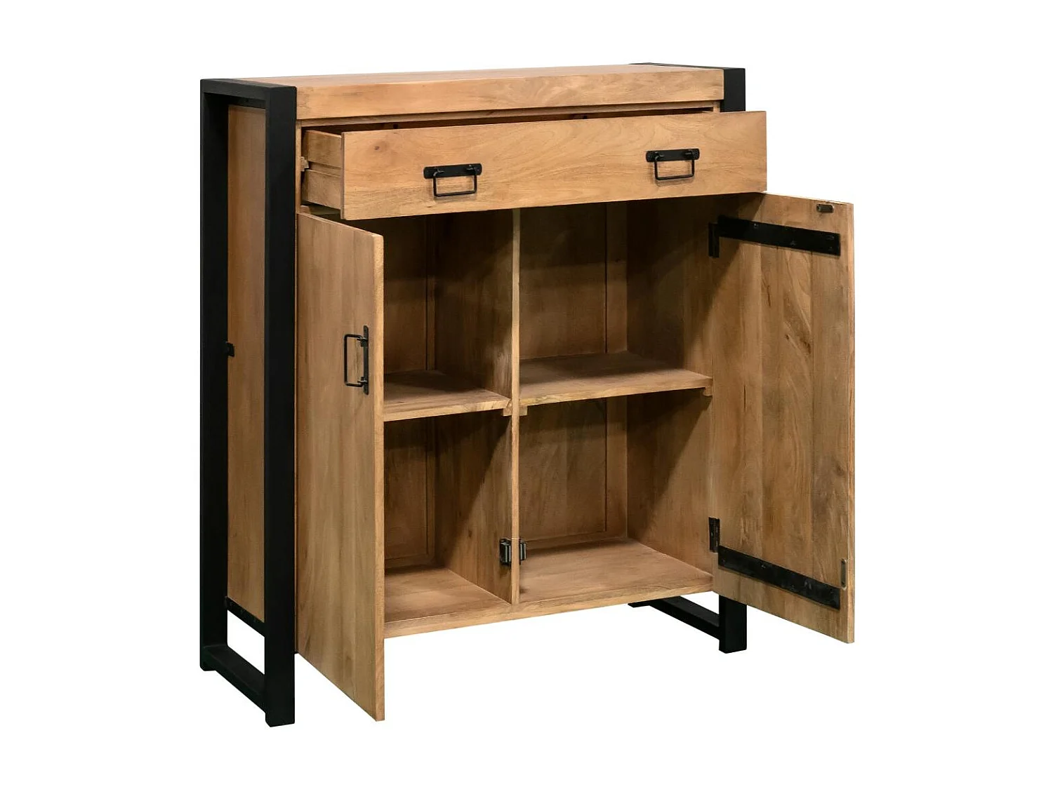 Meuble de rangement bois métal 2 portes MILORA