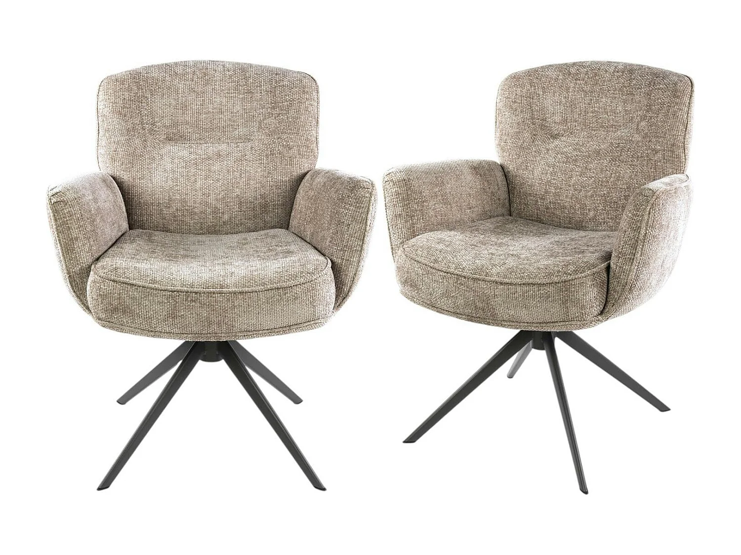 Fauteuil pivotant beige à dossier souple (lot de 2) ASCOLI