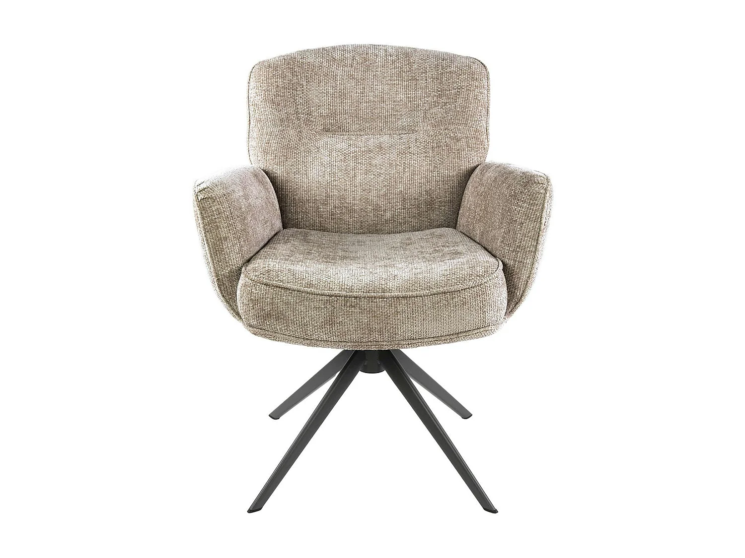 Fauteuil pivotant beige à dossier souple (lot de 2) ASCOLI