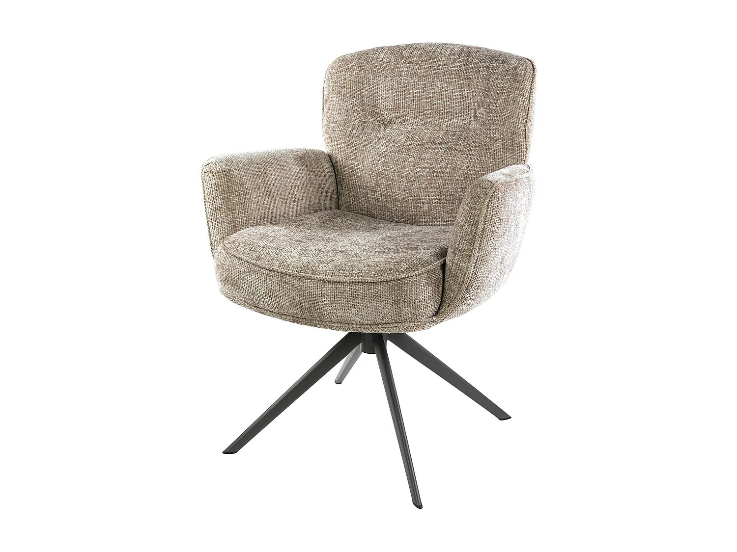 Fauteuil pivotant beige à dossier souple (lot de 2) ASCOLI