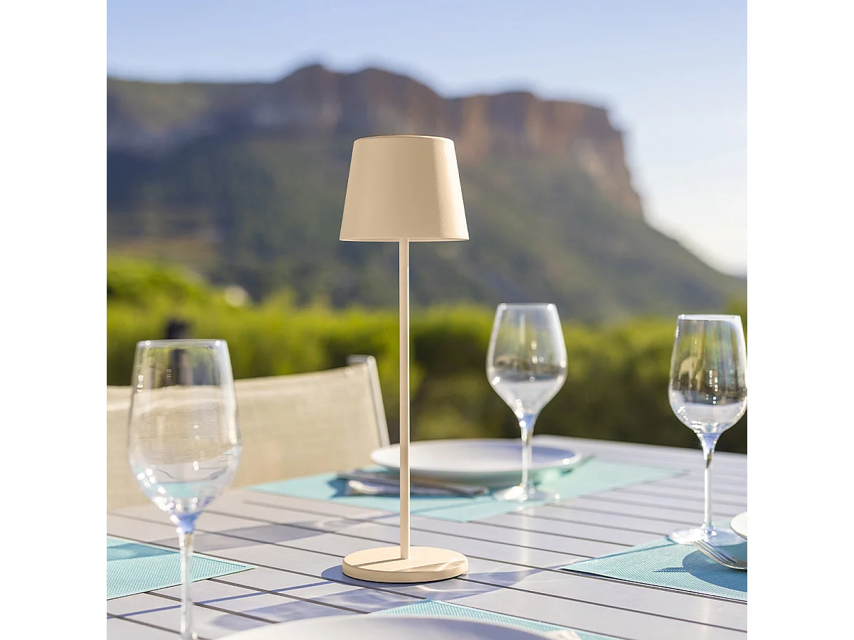 Lampe de table sans fil KELLY Sable H38cm
