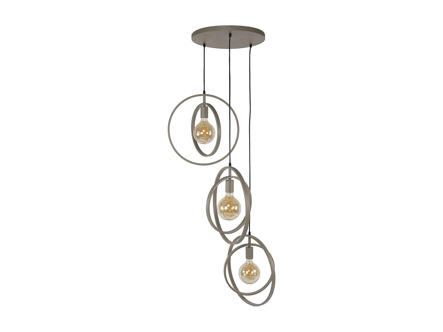 Suspension multiple beige 3 anneaux pivotants TRIBECA