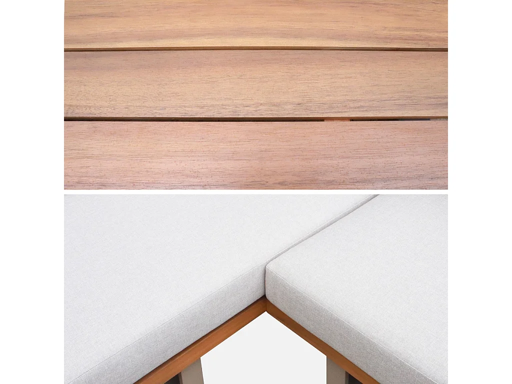 Salotto da giardino modulare in alluminio, 4 posti, beige