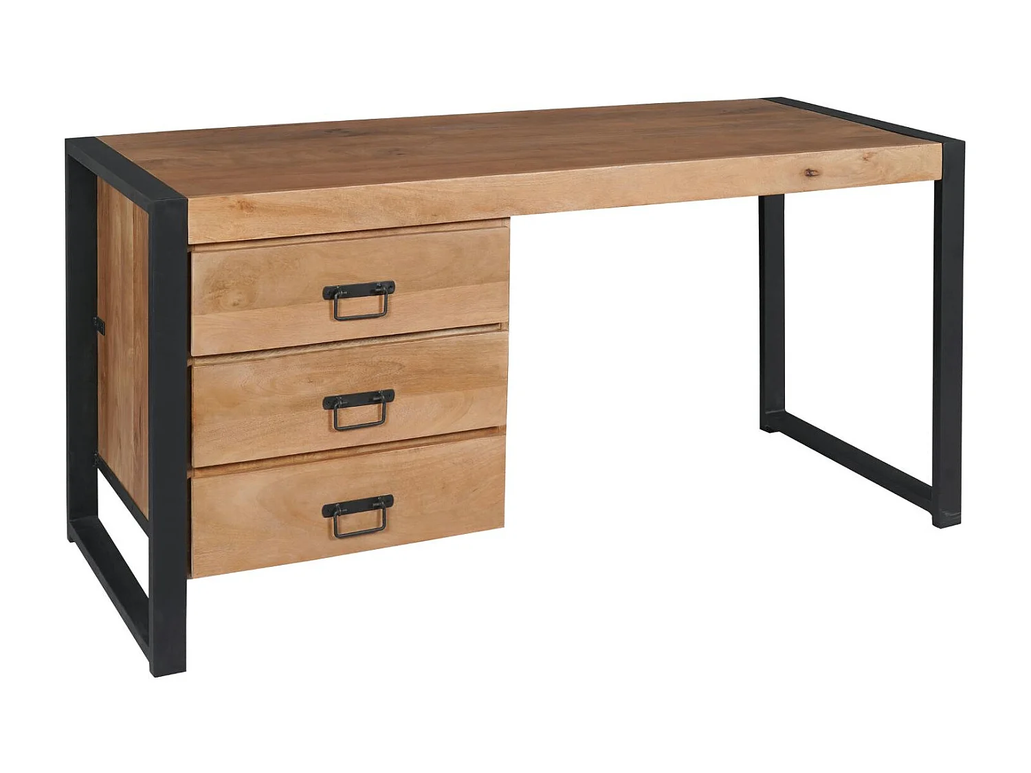 Bureau en bois 3 tiroirs MILORA