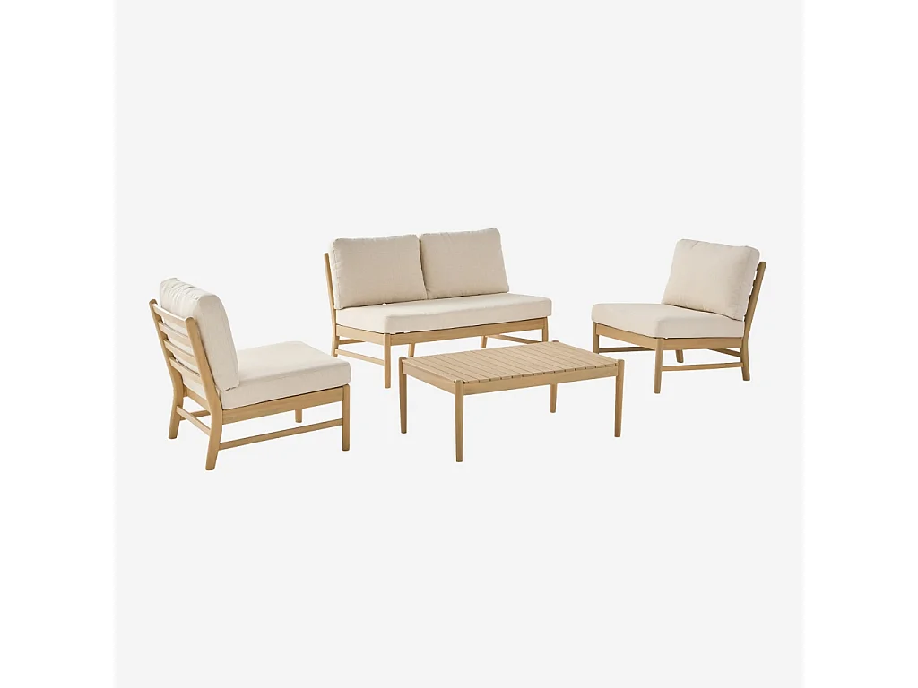 Conjunto de jardín de madera de acacia para 4 personas natural