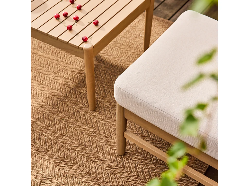 Salon de jardin bois d'acacia naturel 4 places - Lunari
