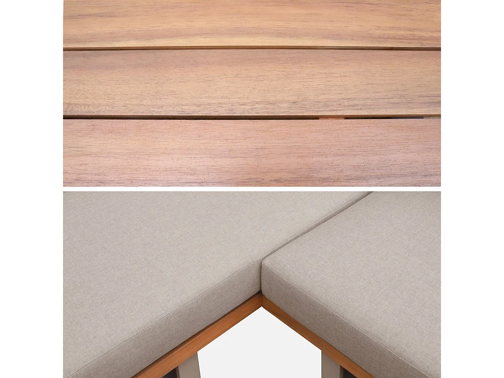 Salotto da giardino modulare in alluminio, 4 posti, marrone