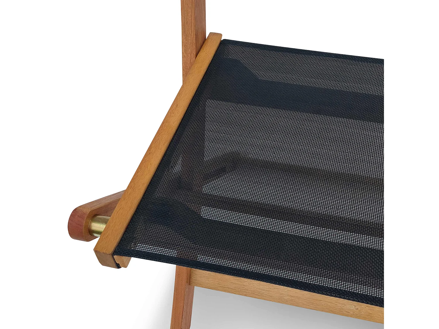 Silla de jardín plegable de madera de eucalipto, set de 2 negro