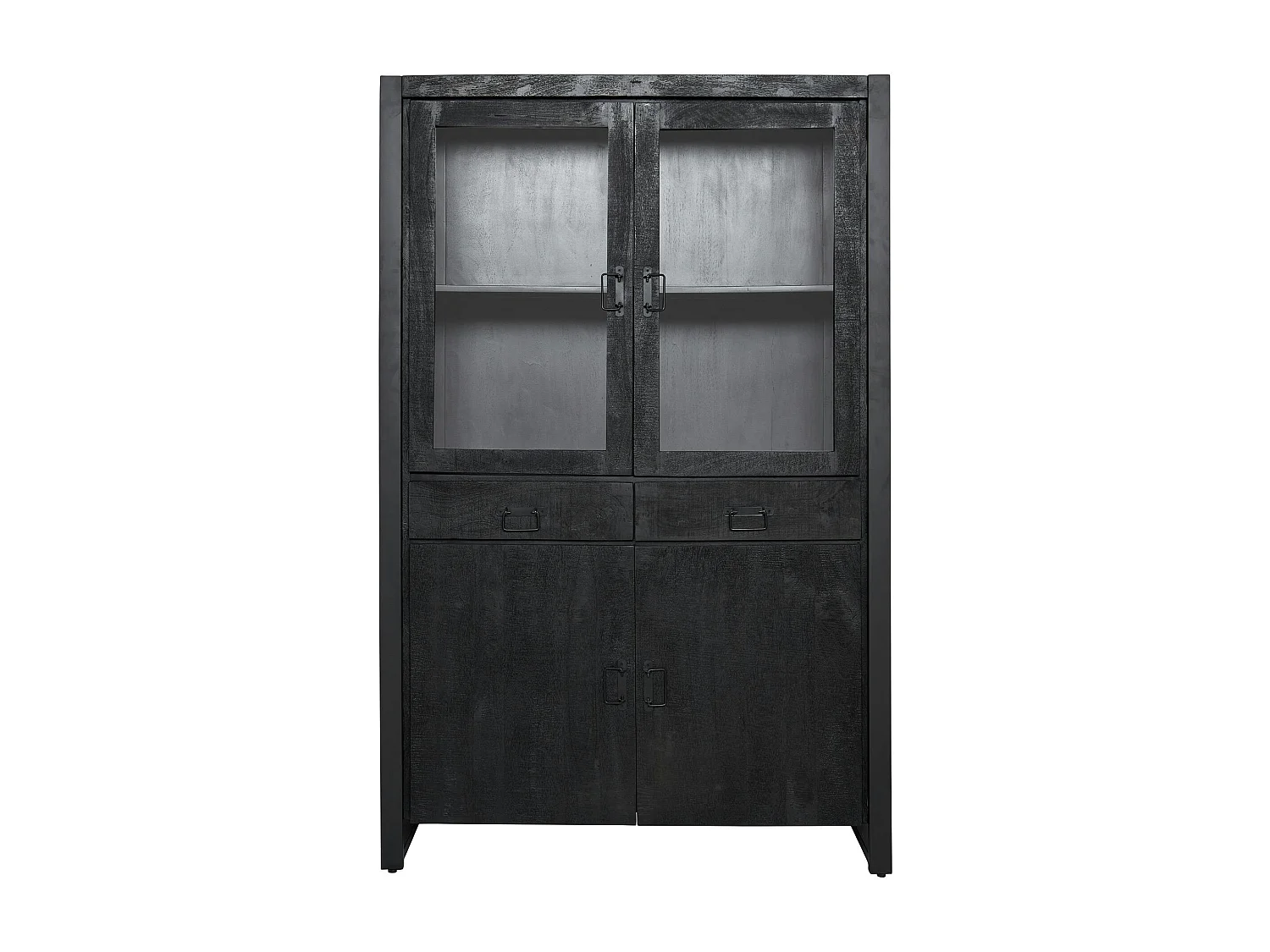 Buffet vitrine bois noir 115 cm MILORA