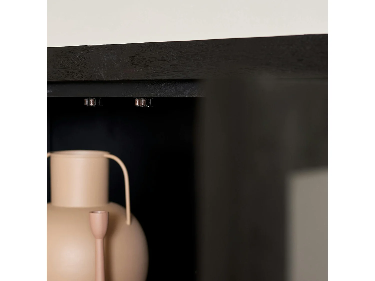 Buffet vitrine bois noir 115 cm MILORA