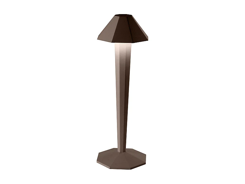 Lampe de table sans fil aluminium KRYPTON Rouille H35cm