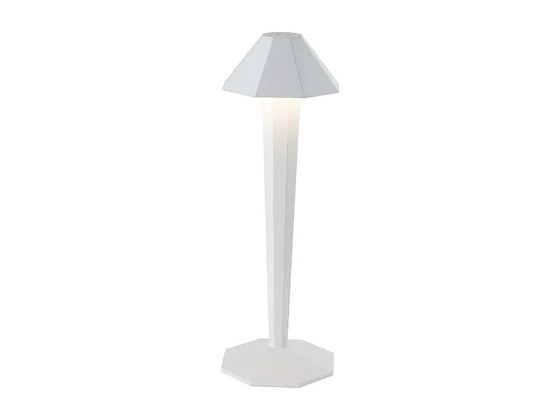 Lampe de table sans fil aluminium KRYPTON Blanc H35cm