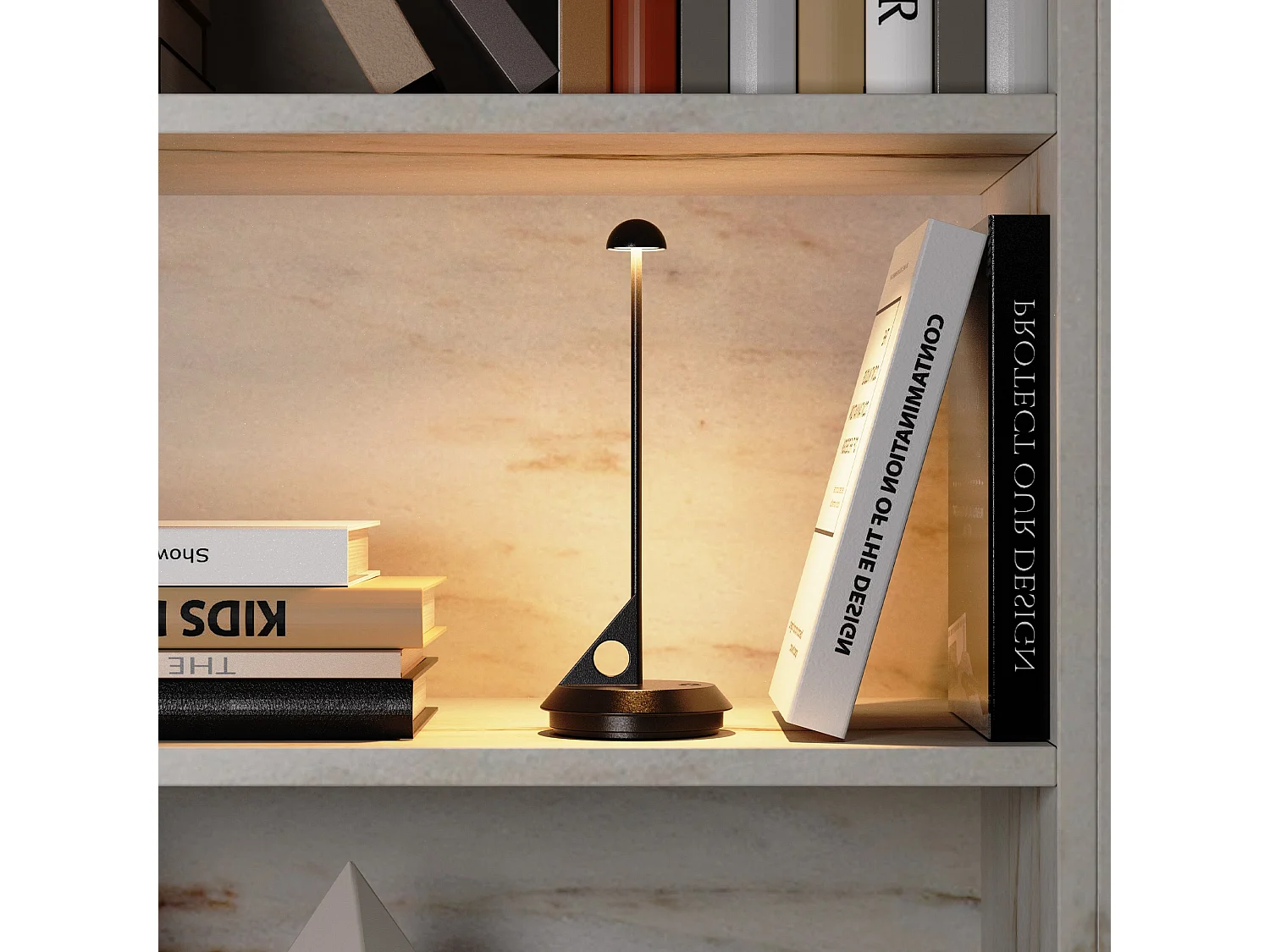 Lampe de table sans fil aluminium LUME Noir H29cm