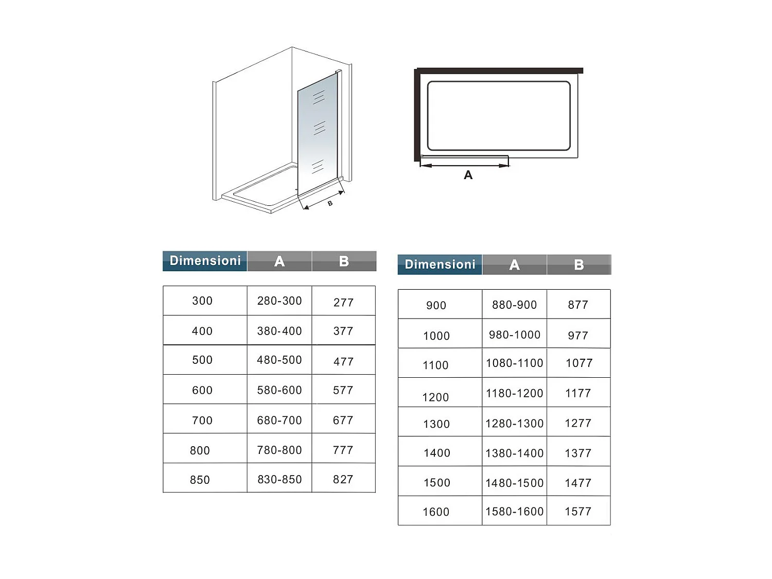 Box Doccia Walk In 80x200 cm Parete Fissa Vetro 10 mm Trasparente Anticalcare Oro Spazzolato Barra Stabilizzatrice 70-120 cm