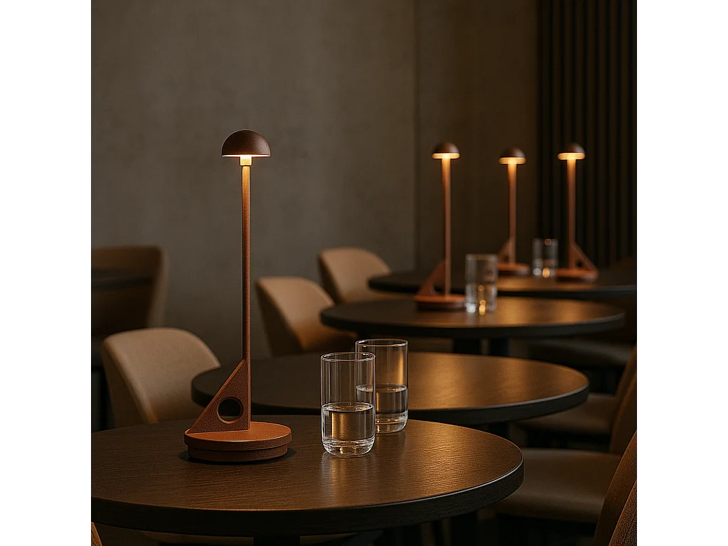 Lampe de table sans fil aluminium LUME Rouille H29cm