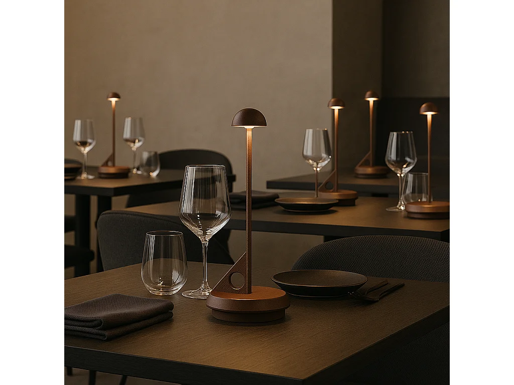 Lampe de table sans fil aluminium LUME Rouille H29cm