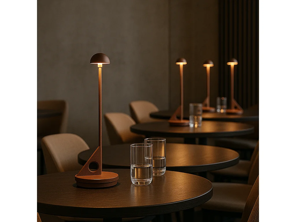 Lampe de table sans fil aluminium LUME Rouille H29cm