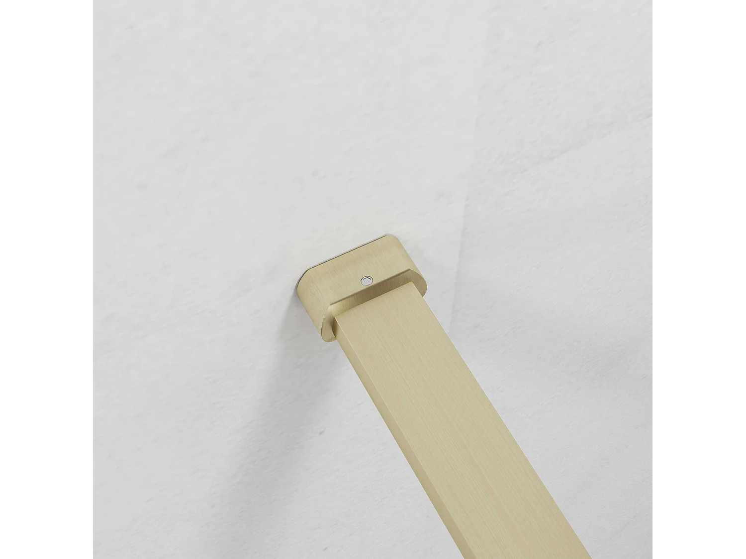 Box Doccia Walk In 40x200 cm Parete Fissa Vetro 8 mm Trasparente Anticalcare Oro Spazzolato Barra Piatta Stabilizzatrice 90 cm