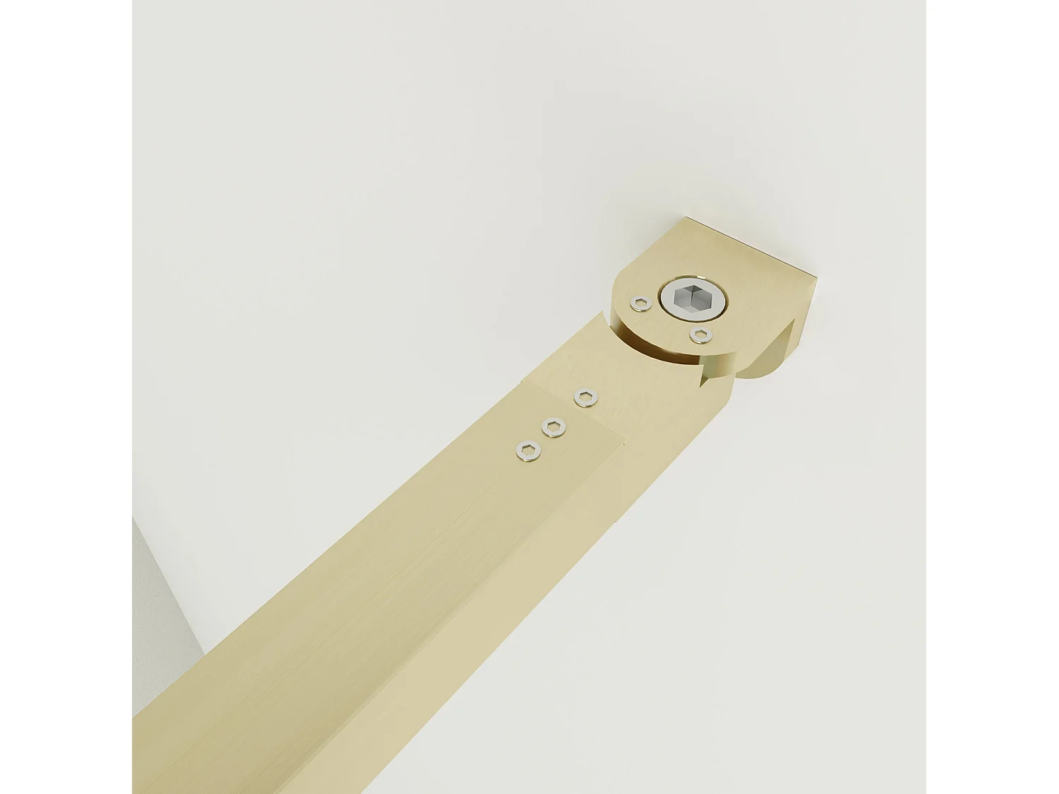 Box Doccia Walk In 80x200 cm Parete Fissa Vetro 8 mm Trasparente Anticalcare Oro Spazzolato con Barra Stabilizzatrice 73-120 cm