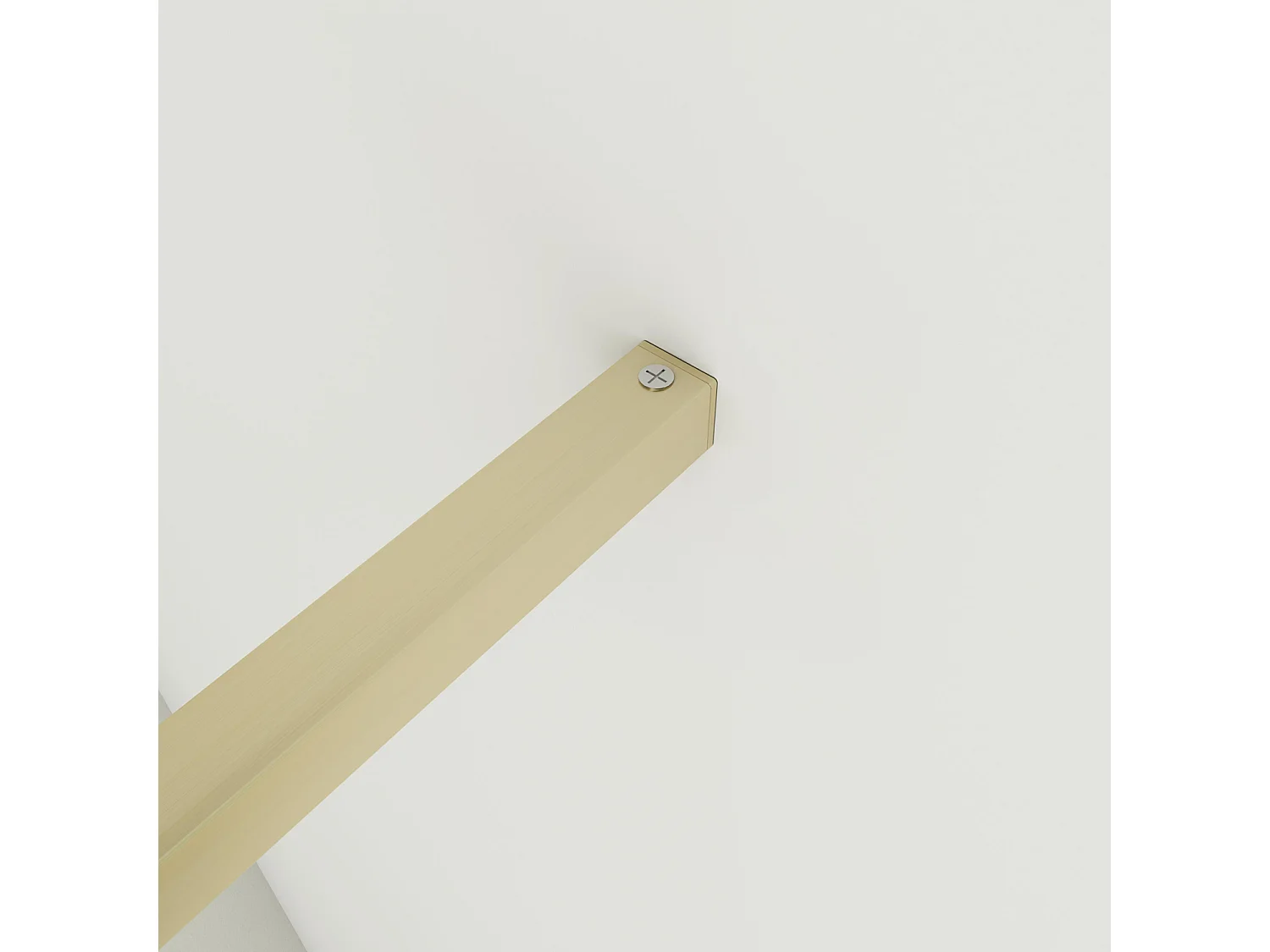 Box Doccia Walk In 85x200 cm Parete Fissa Vetro 8 mm Trasparente Anticalcare Oro Spazzolato Barra Stabilizzatrice 90 cm