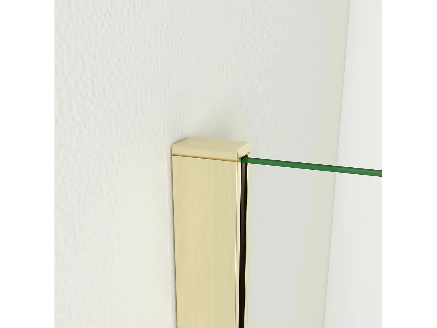 Box Doccia Walk In 70x200 cm Parete Fissa Vetro 8 Trasparente Anticalcare Oro Spazzolato