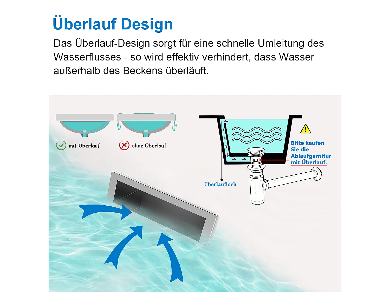 AICA Waschbeckenunterschrank hängend 60cm Rechteckiges Mineralguss-Waschbecken mit Unterschrank - Eiche Matt - CINIC