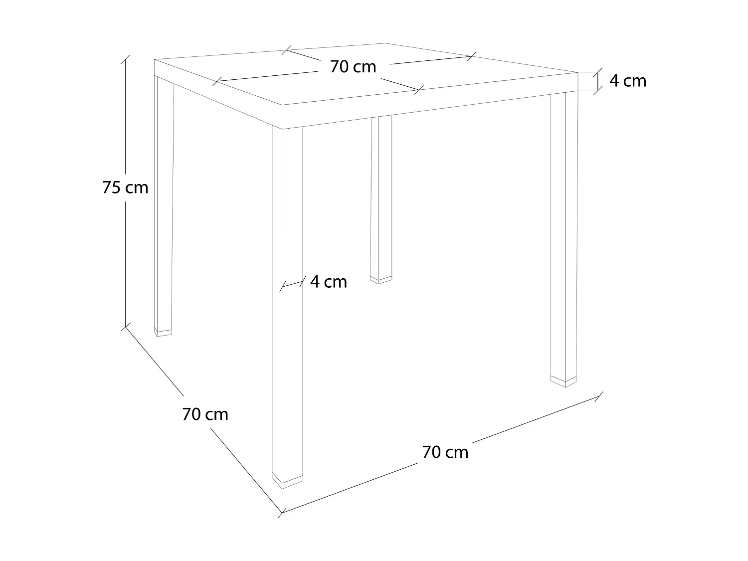 Tavolo da esterno 70×70 cm tavolo da giardino nero – Alan