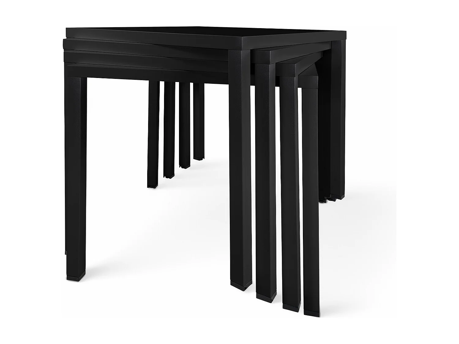 Tavolo da esterno 70×70 cm tavolo da giardino nero – Alan