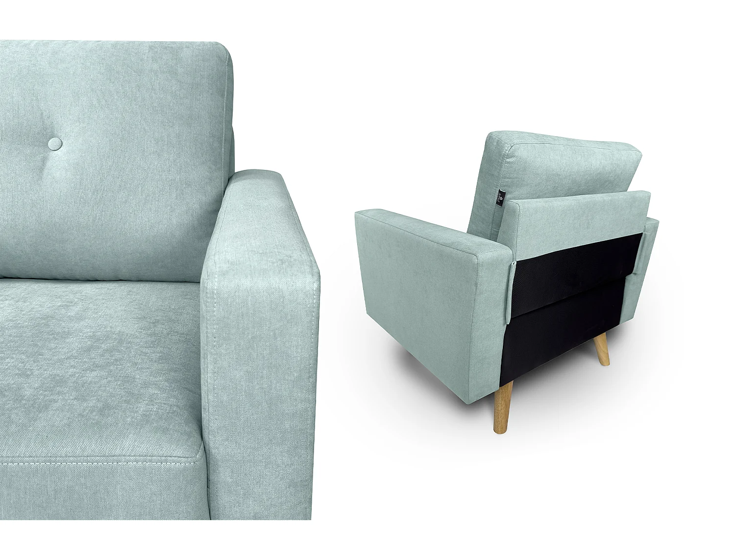 Poltrona moderna con piedi in legno – Chloe