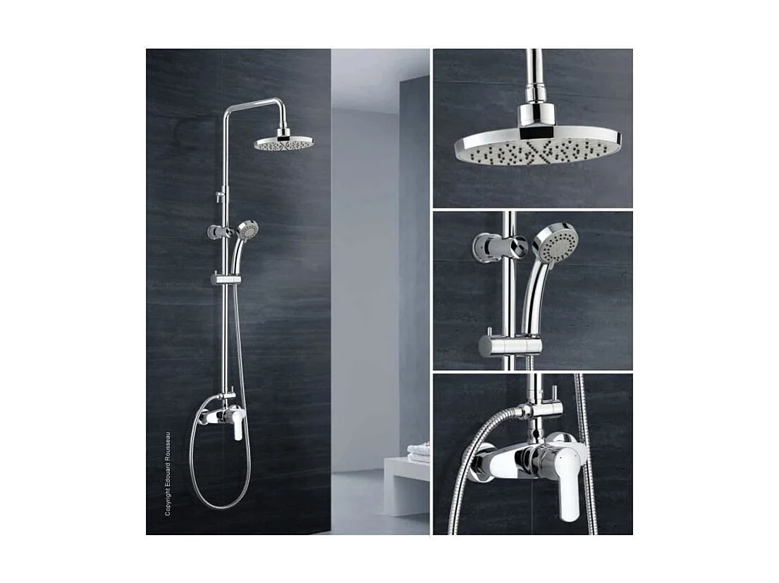 ROUSSEAU Colonne de douche avec robinet mitigeur mecanique Shenti chrome