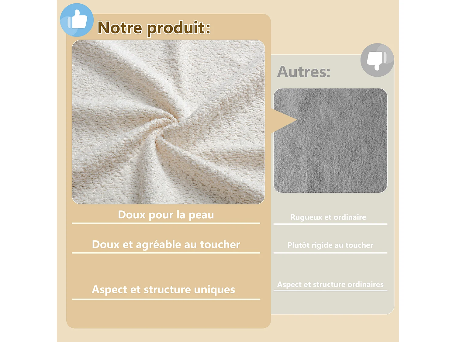 Lit capitonné pour enfant - 140 x 190 cm - avec barrières de sécurité amovibles + sac de rangement en tissu - velours - beige