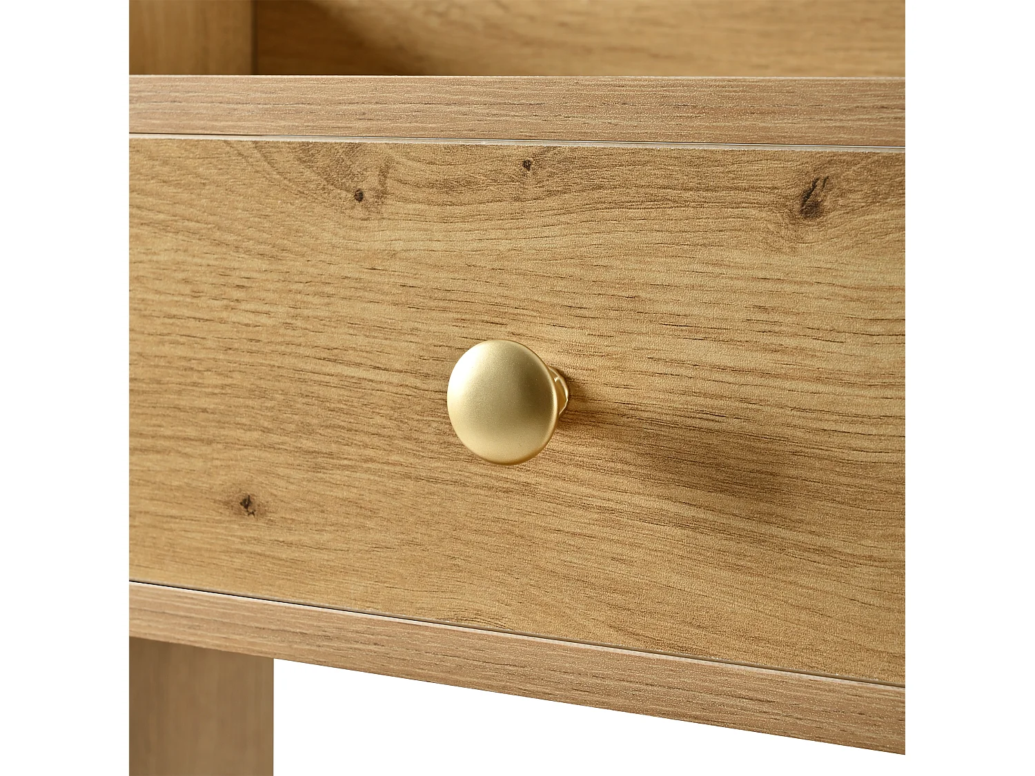 Schuhschrank 110x26x100 cm - 4 Klapptüren, 2 Schubladen und 3 offene Regale - Spanplatten - Natur