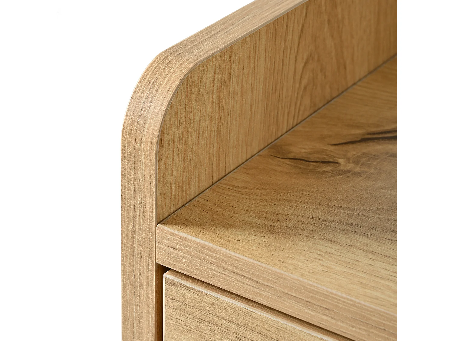 Schuhschrank 110x26x100 cm - 4 Klapptüren, 2 Schubladen und 3 offene Regale - Spanplatten - Natur