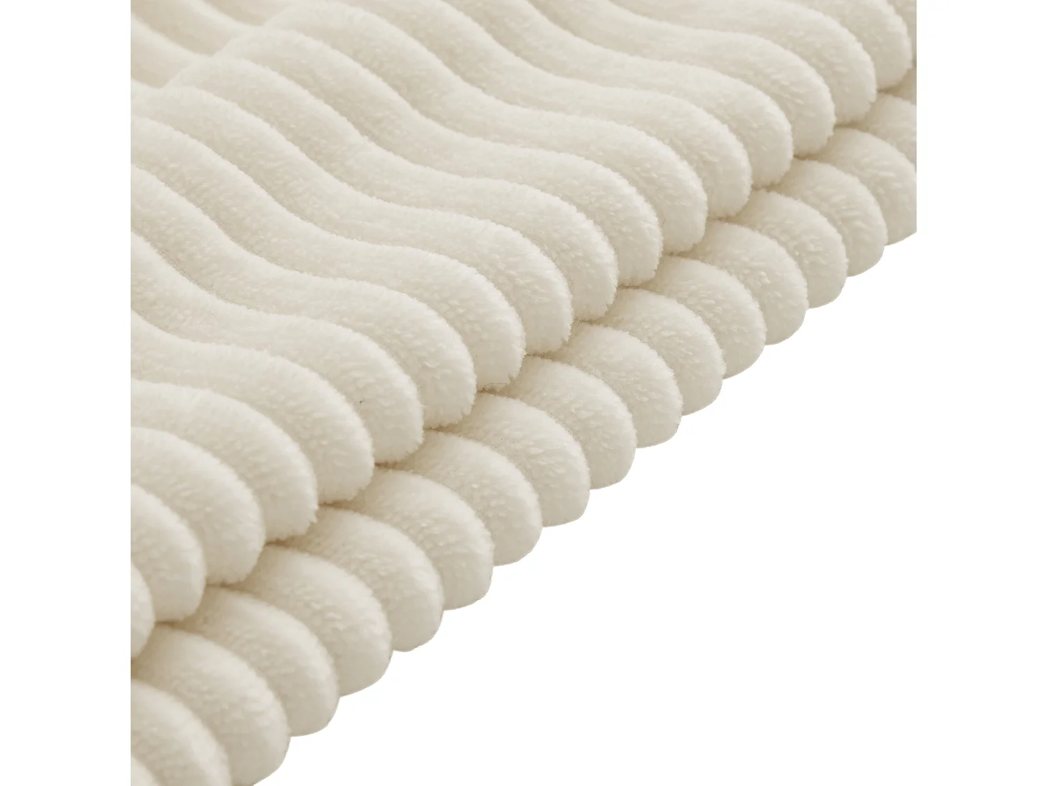 Canapé moderne en velours côtelé - espace de rangement en dessous - avec repose-pieds à déplacement libre - Beige