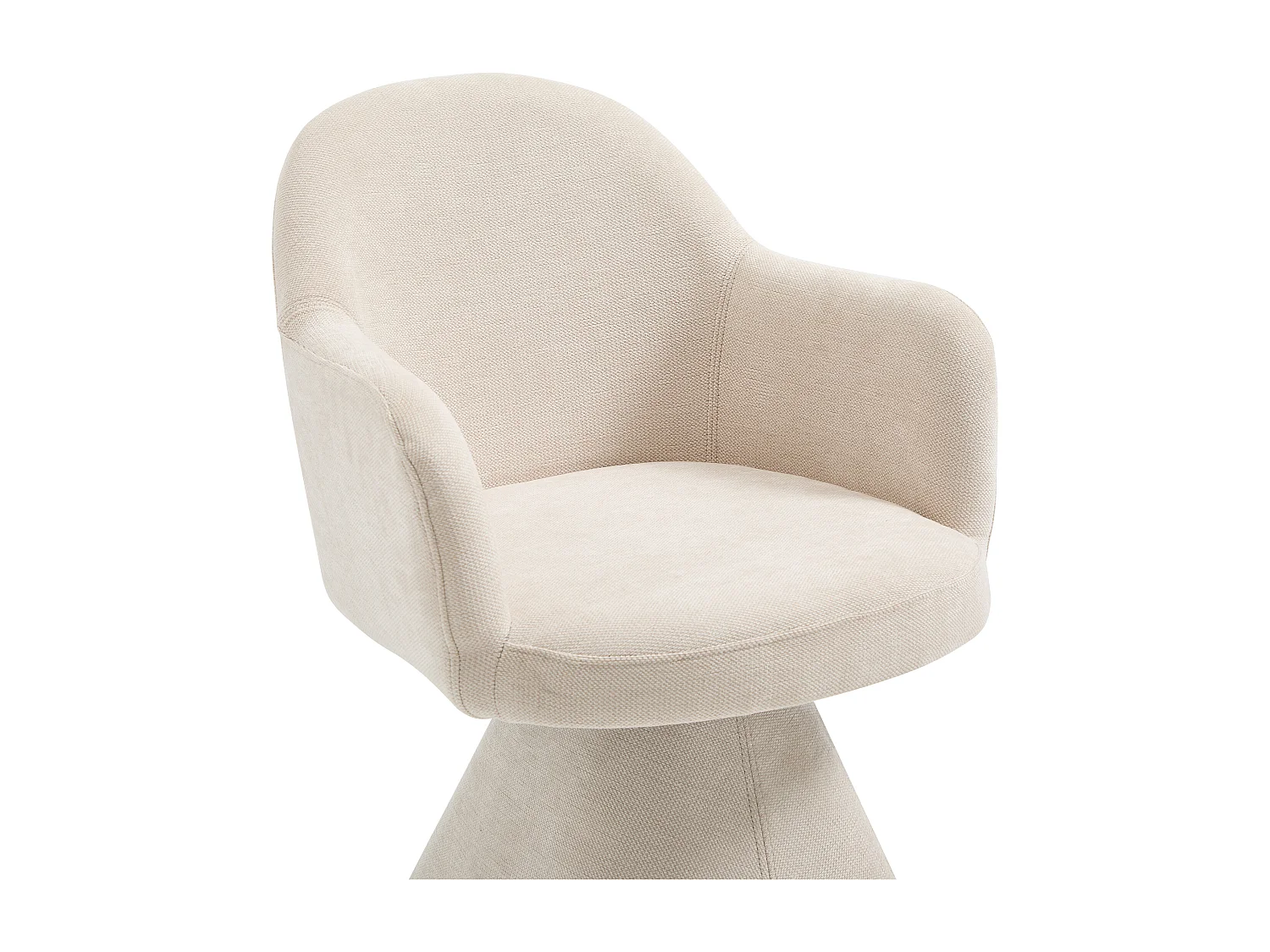 Lot de 6 chaises pivotantes avec accoudoirs en tissu - Beige - VALYRA